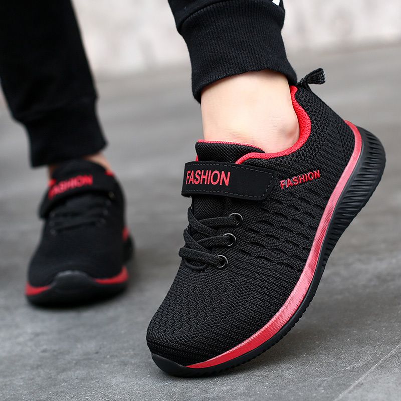 Children Shoes Fashion Kids Sneaker-Black Red
