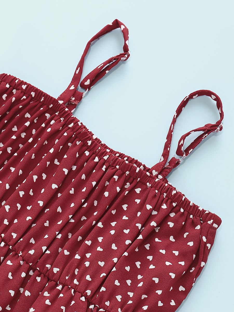 1-6 Years Kid Girl Red Polka Dots Sleeveless Slip Dress