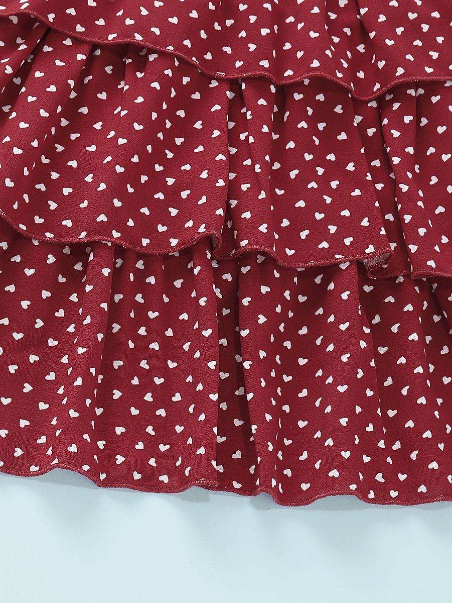 1-6 Years Kid Girl Red Polka Dots Sleeveless Slip Dress