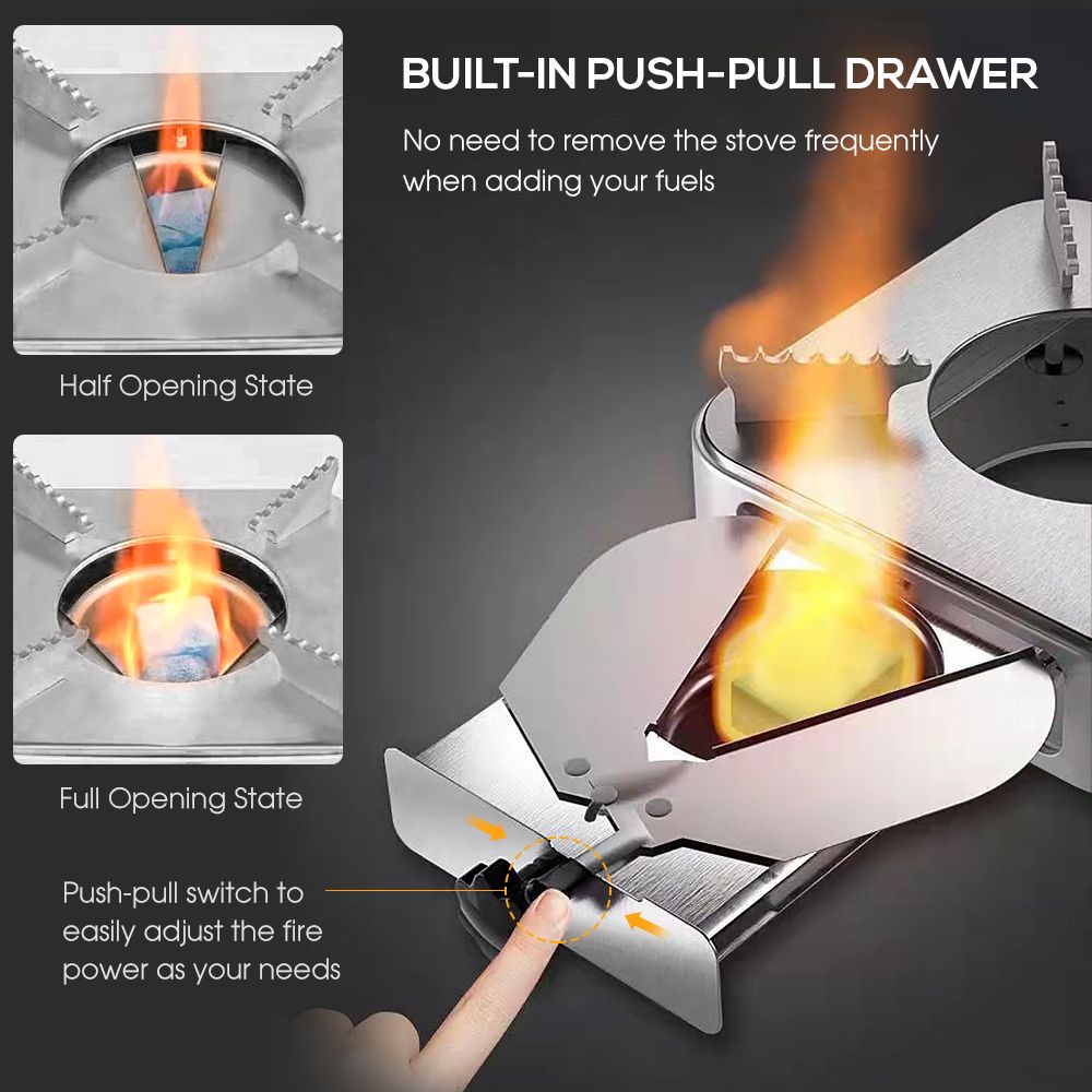 Alcohol Stove Spirit Burner With Push-pull Drawer For