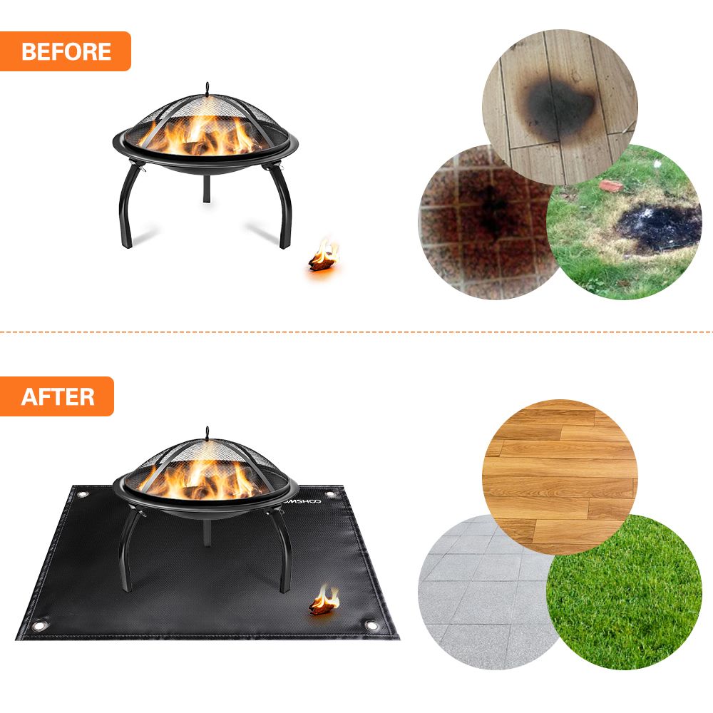 Under Grill Mat Fire Pit Deck Patio Ember Mat