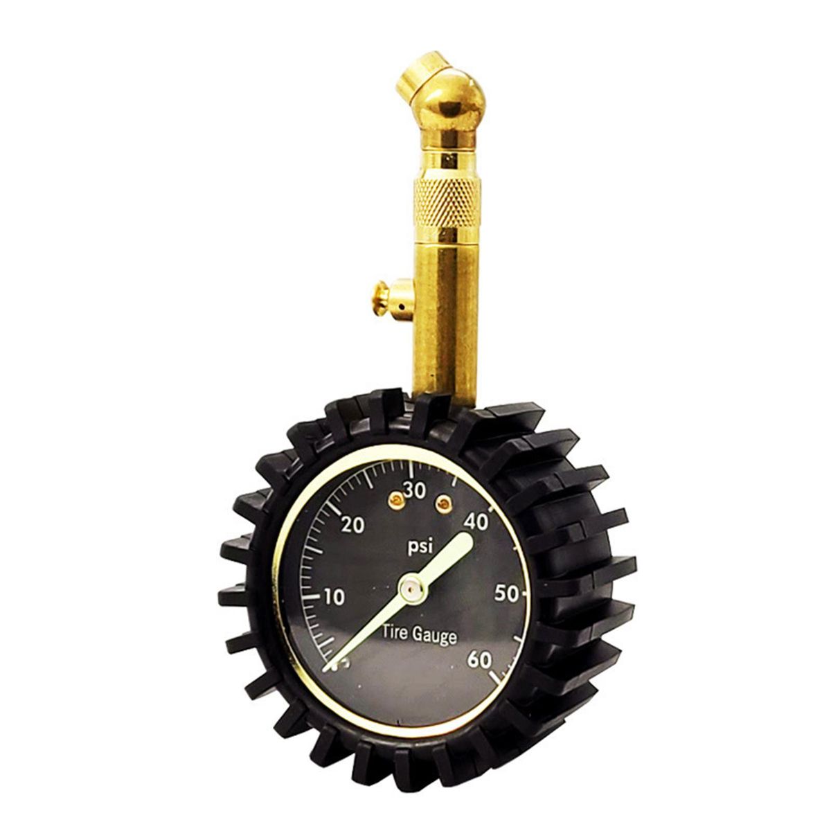 0-60psi Tire Pressure Gauge Heavy Duty Air Pressure Gauge with Large 2 Inch Easy to Read Glow Dial, Low - High Tire Gauge for Car, SUV & Truck Tires