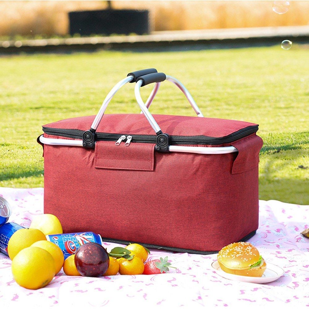 Folding Picnic Basket Heat Preservation Bags Portable Ice