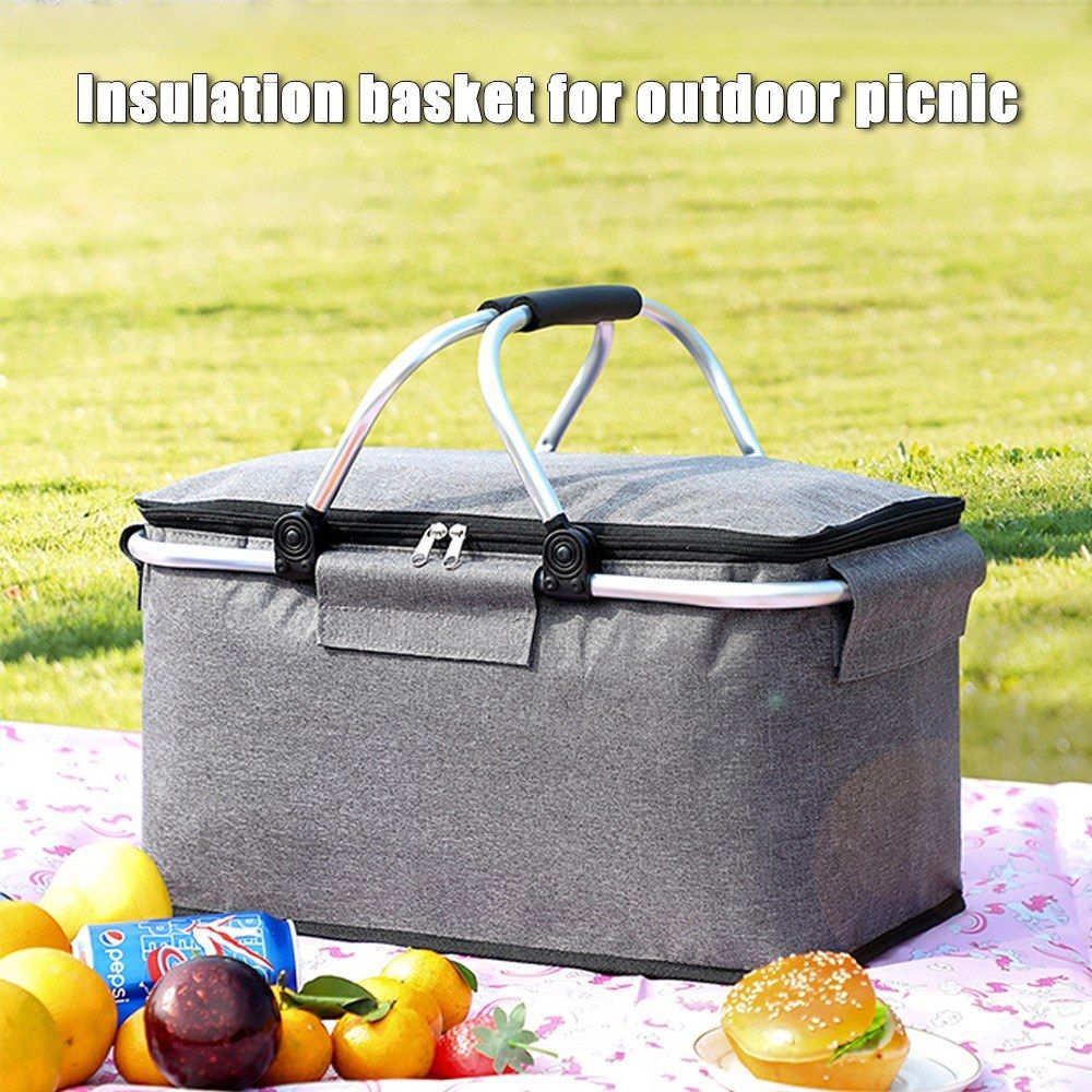Folding Picnic Basket Heat Preservation Bags Portable Ice