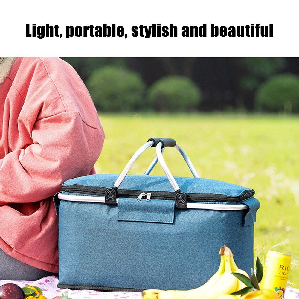 Folding Picnic Basket Heat Preservation Bags Portable Ice