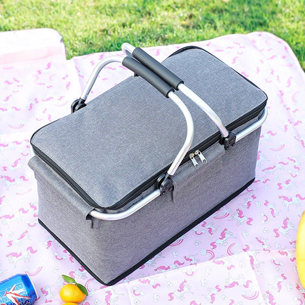 Folding Picnic Basket Heat Preservation Bags Portable Ice