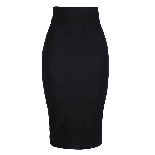 Midi Simple Skirts -Black