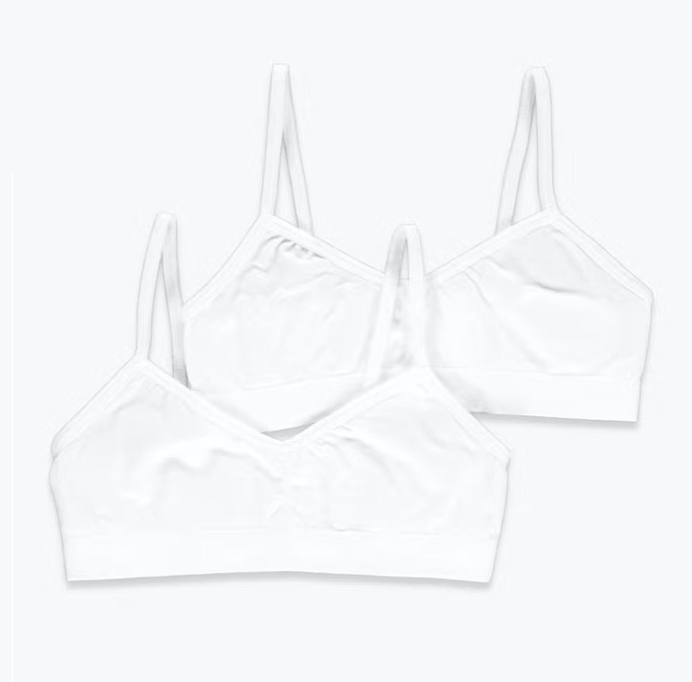 Girls White Bra Top Underwear - 2pcs