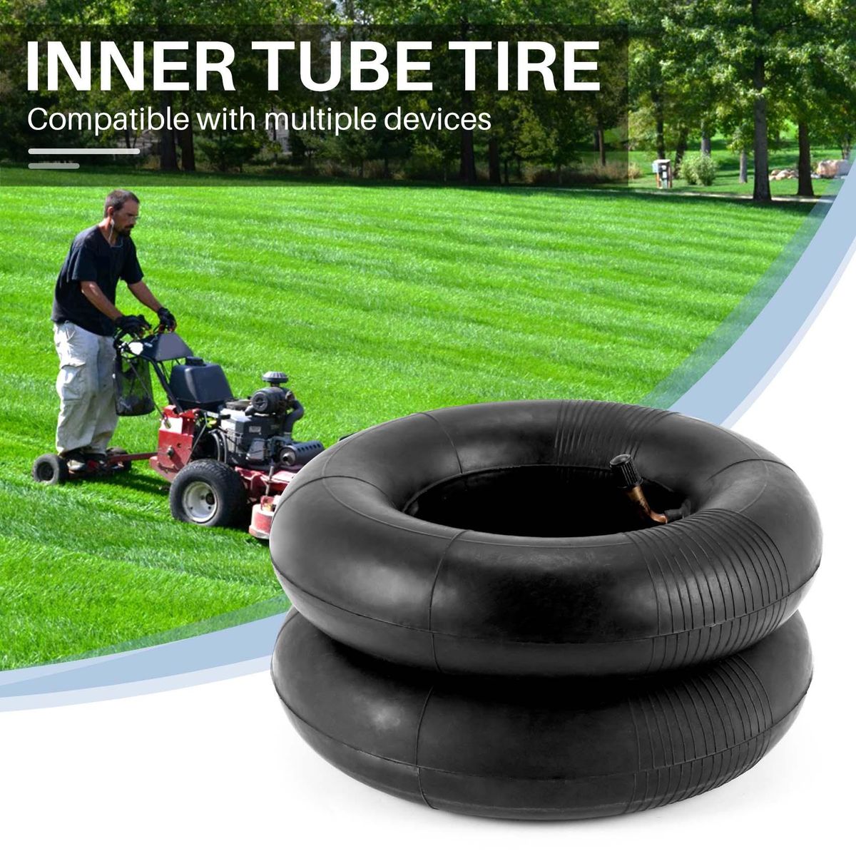 2 Pack 2.80/2.50-4 inch Inner Tube with TR87 Bent Valve Stem for Scooters, Lawn Mowers, Wheelbarrows, Hand Trucks