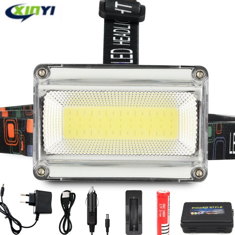 10000LM Powerful COB LED Headlight DC Rechargeable Headlamp
