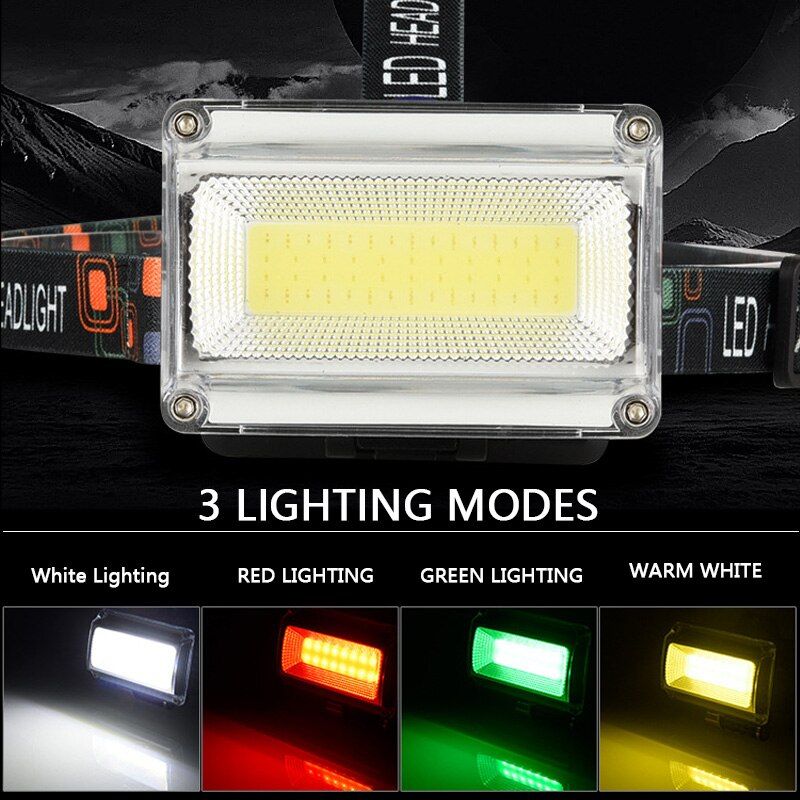 10000LM Powerful COB LED Headlight DC Rechargeable Headlamp