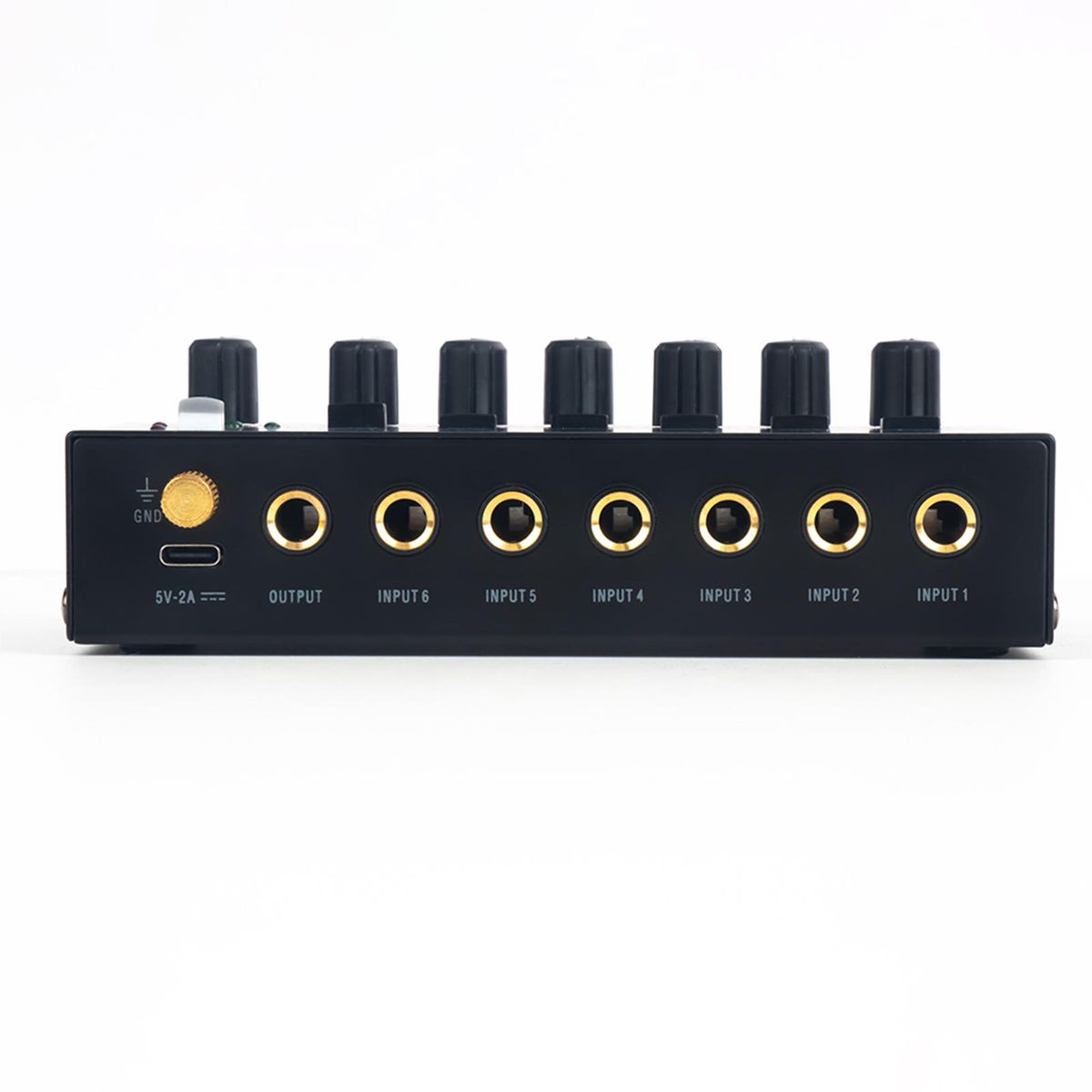 Mini Audio Mixer Stereo Line Mixer for Sub-Mixing Ultra Low-Noise 6-Channel for Guitars Bass Keyboards or Stage Mixer Extension