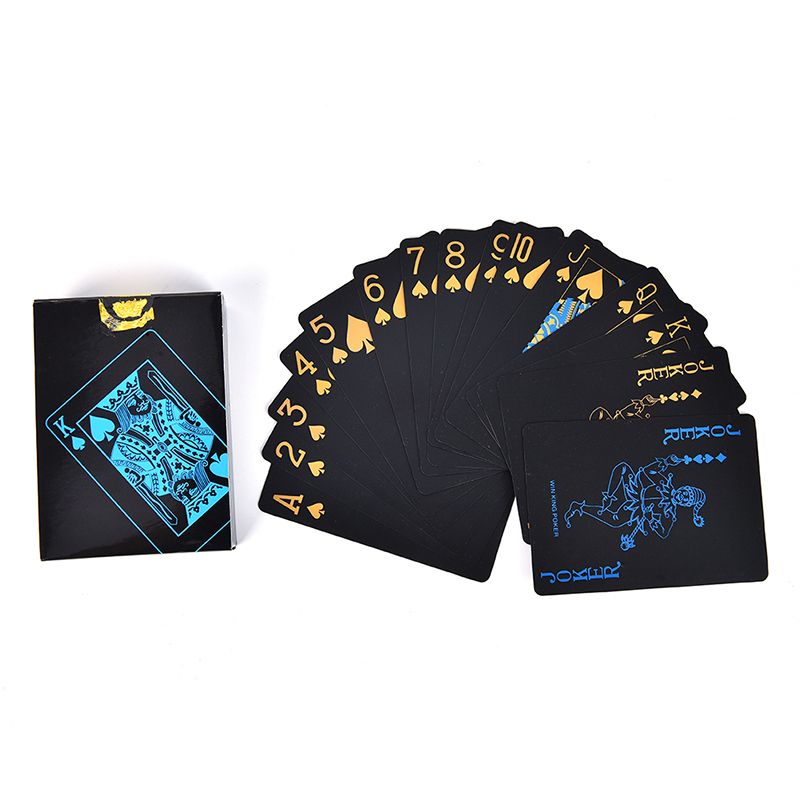 55pcs/set Plastic Pvc Poker Waterproof Black Playing Cards