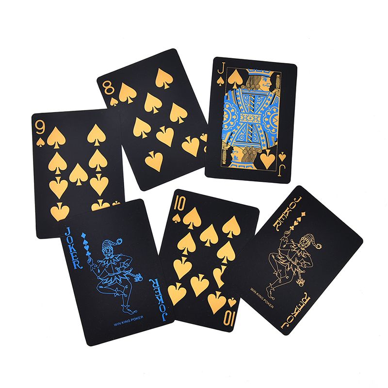 55pcs/set Plastic Pvc Poker Waterproof Black Playing Cards