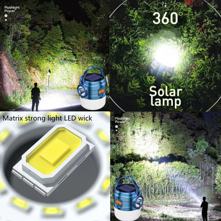 Solar USB Charging Portable Lanterns Hooking Led Light Table Lamp Flashlights Camping Night Market
