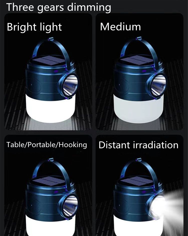 Solar USB Charging Portable Lanterns Hooking Led Light Table Lamp Flashlights Camping Night Market