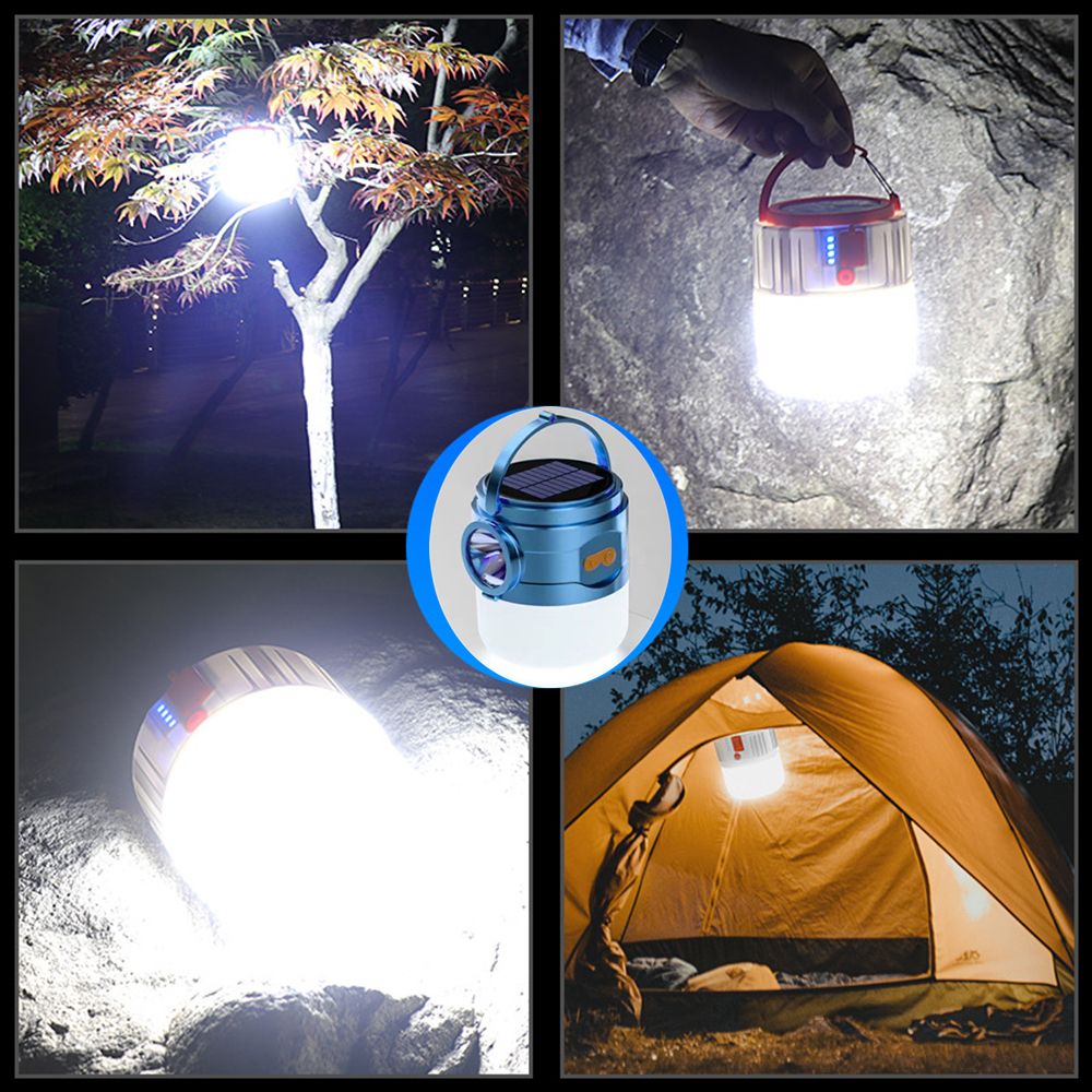 Solar USB Charging Portable Lanterns Hooking Led Light Table Lamp Flashlights Camping Night Market