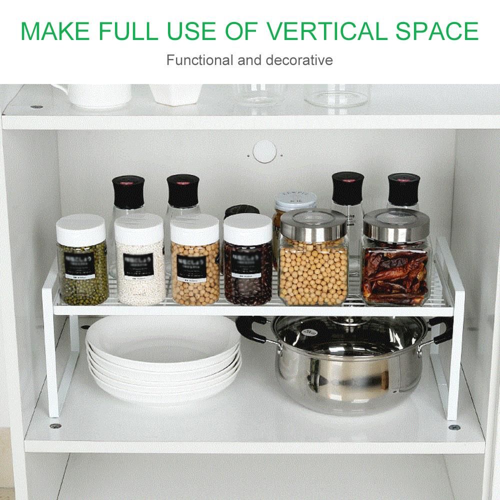 Storage Shelf Organizer Kitchen Cabinet and Counter Shelf Organizer Heavy-Duty Multifunctional Organization Rack