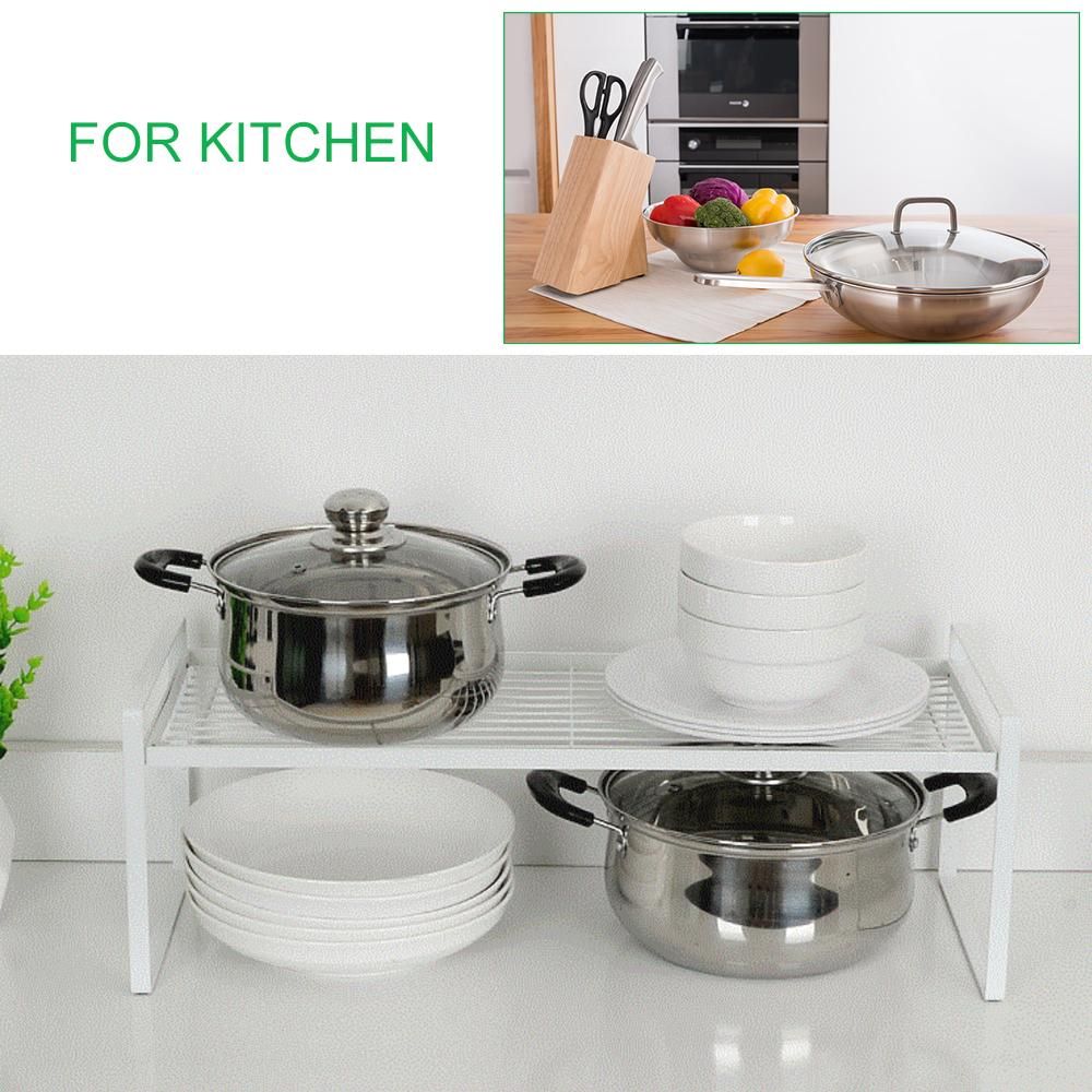 Storage Shelf Organizer Kitchen Cabinet and Counter Shelf Organizer Heavy-Duty Multifunctional Organization Rack