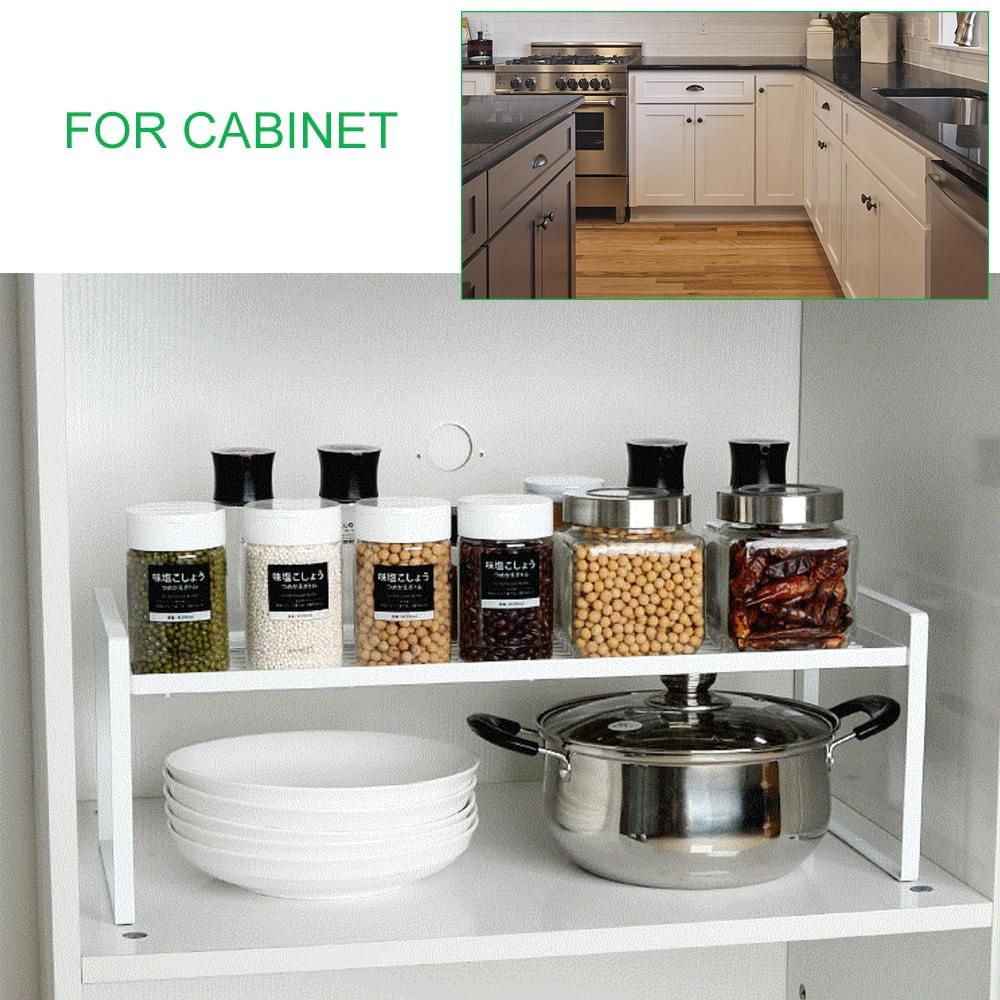 Storage Shelf Organizer Kitchen Cabinet and Counter Shelf Organizer Heavy-Duty Multifunctional Organization Rack