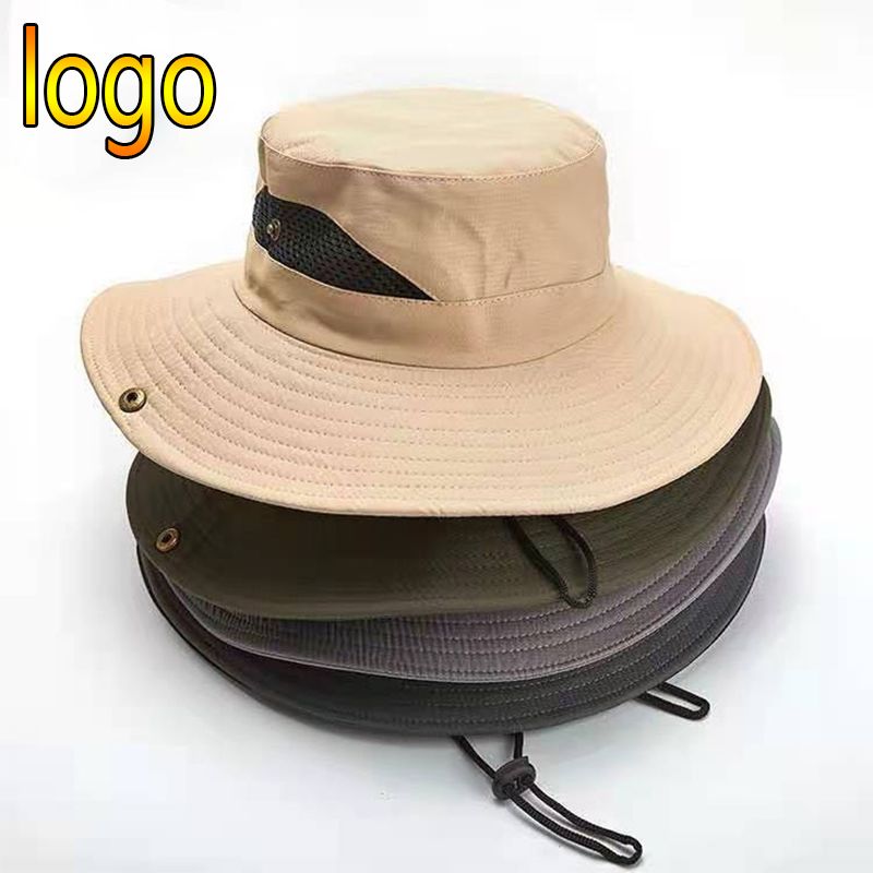 (No Logo)New Custom Logo Uni Breathable Fisherman's Hats Anti Uv Cool Large For