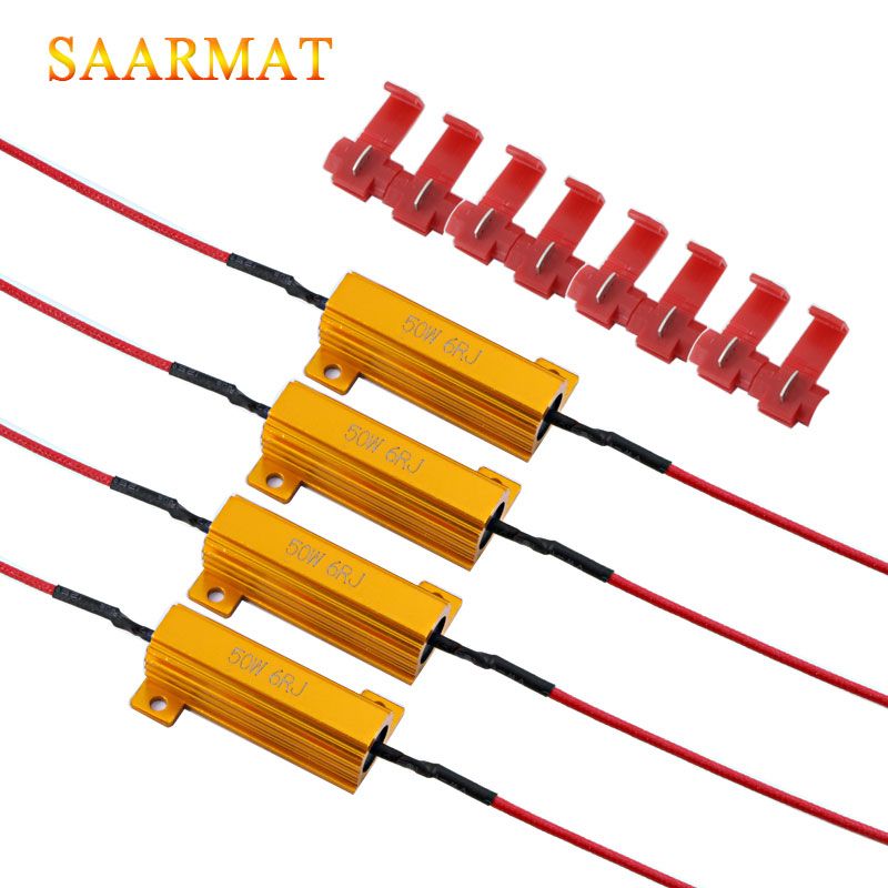 4x 6ohm 50w Load Resistor Canbus Anti-Flashing Decoders For