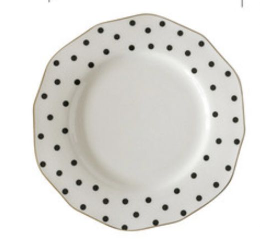 1pc Flower Shaped Dinner Plate European Style Ceramic Afternoon Dishes Gold Rimmed Dinnerware Pasta Plate Dish