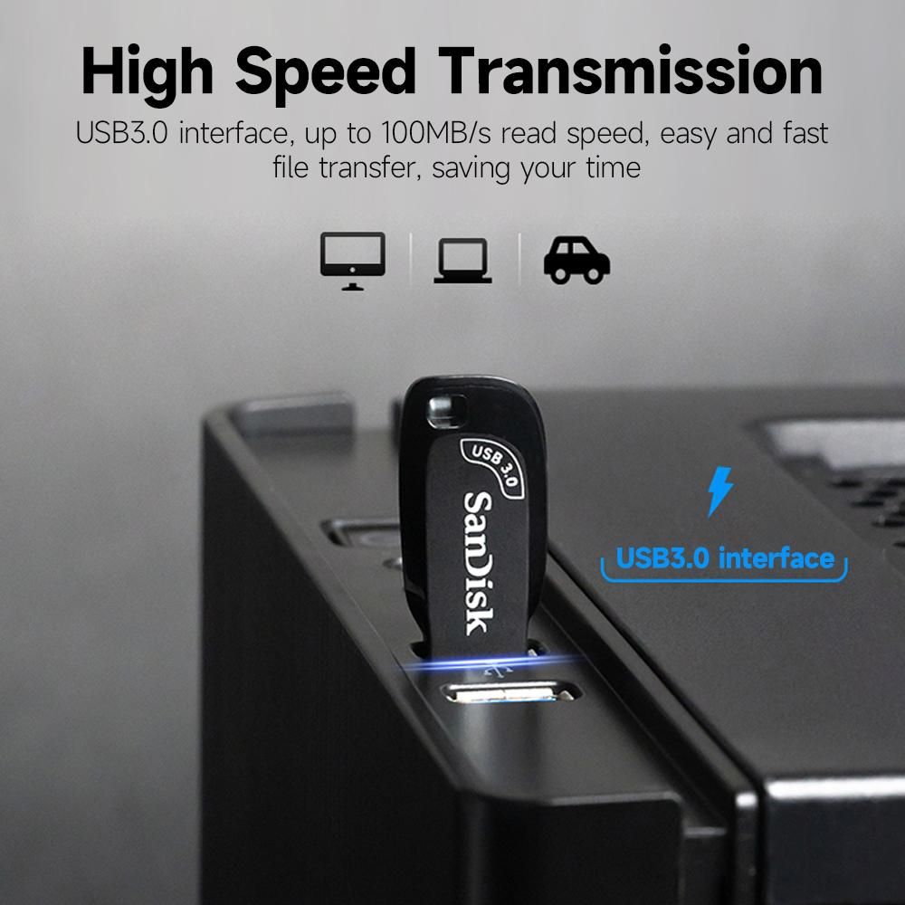 SanDisk CZ410 256GB USB3.0 U Disk High-speed USB Flash Drive up to 100MB/s Read Speed AES128-bit Encryption Portable U Disk