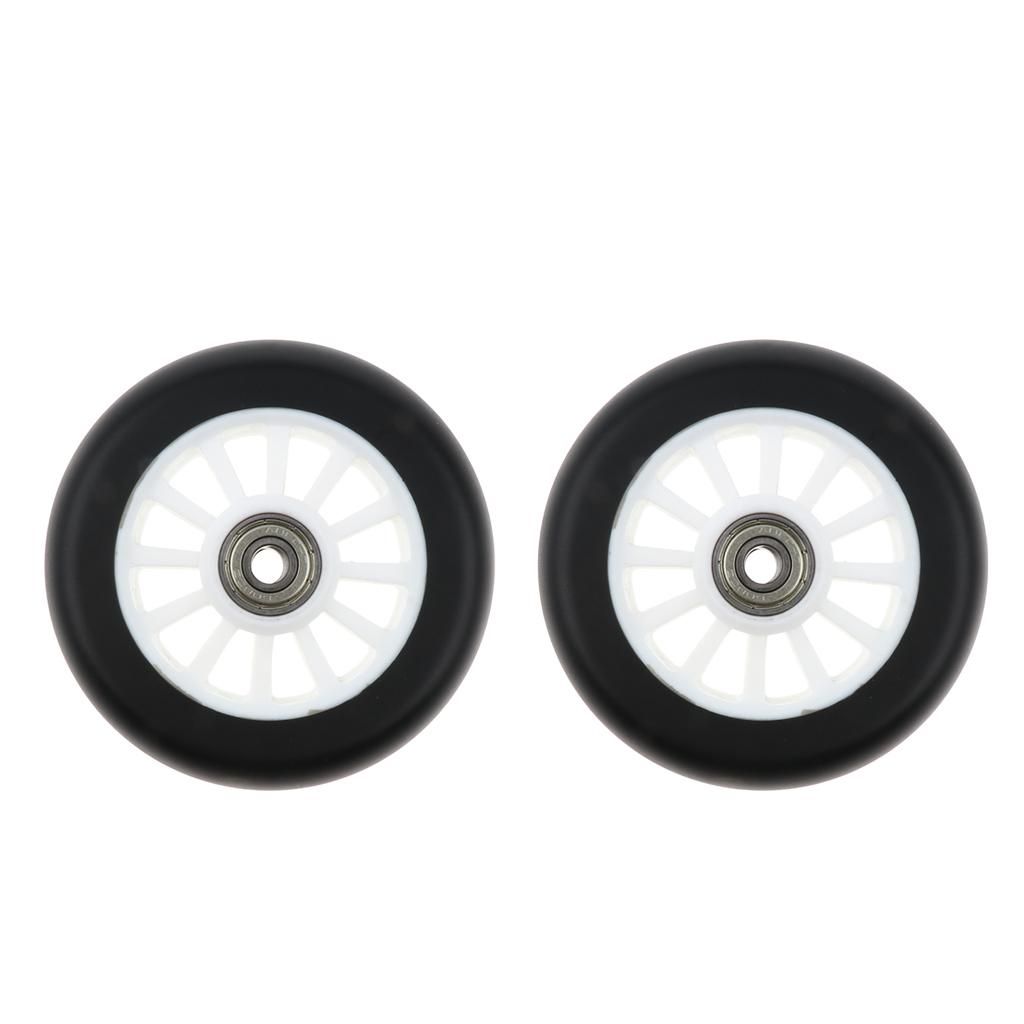 1 Pair PU 100mm Scooter Wheels For Speed Skates Trolley Outdoor White