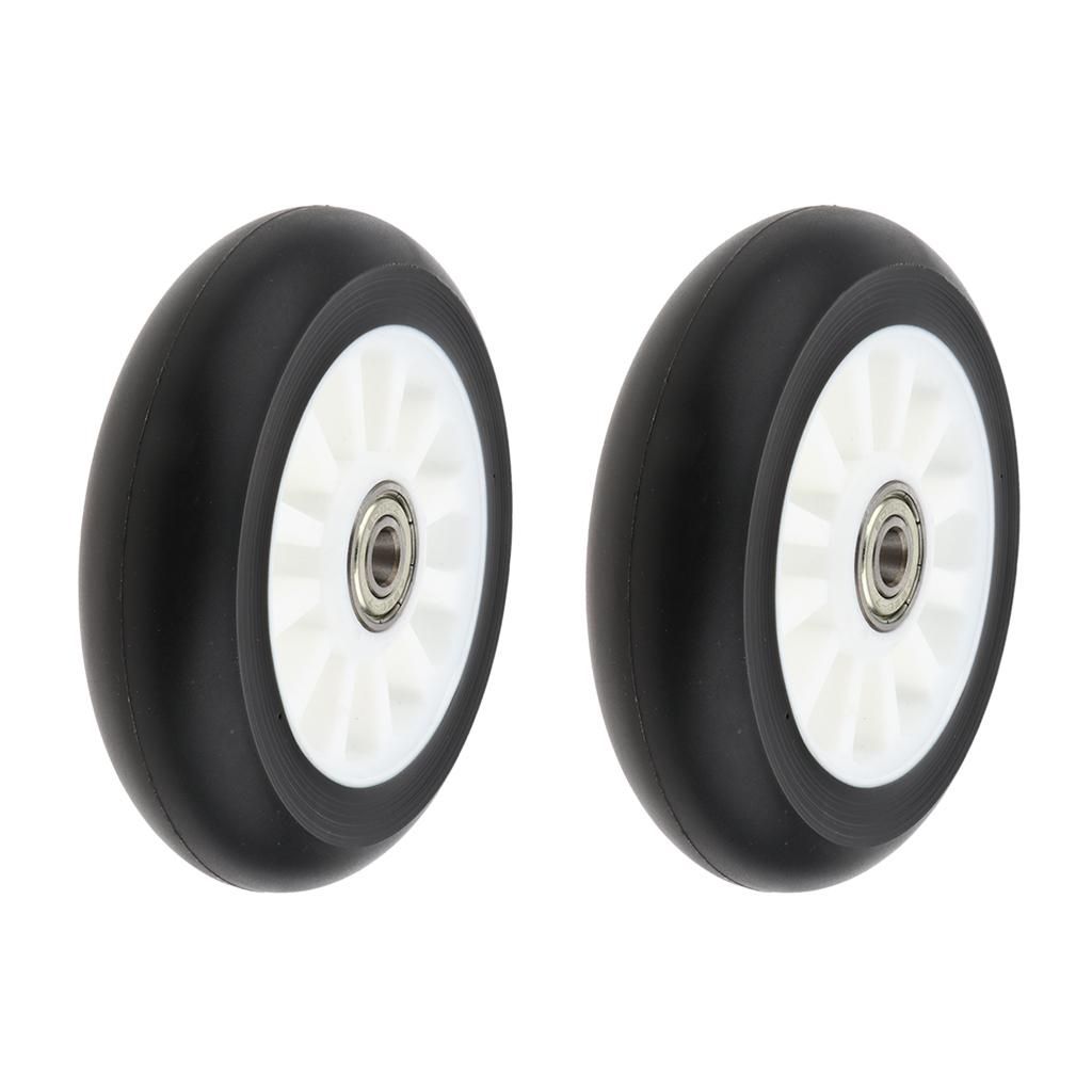 1 Pair PU 100mm Scooter Wheels For Speed Skates Trolley Outdoor White