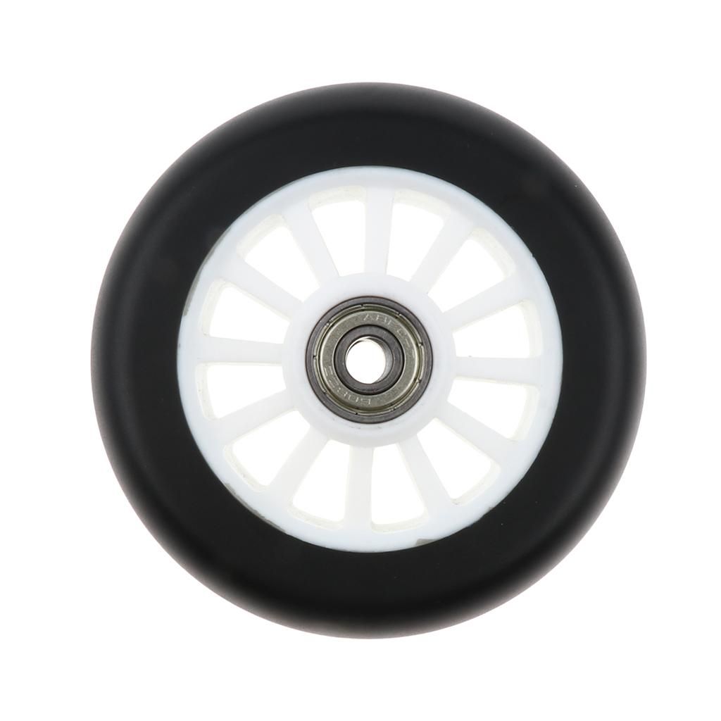 1 Pair PU 100mm Scooter Wheels For Speed Skates Trolley Outdoor White
