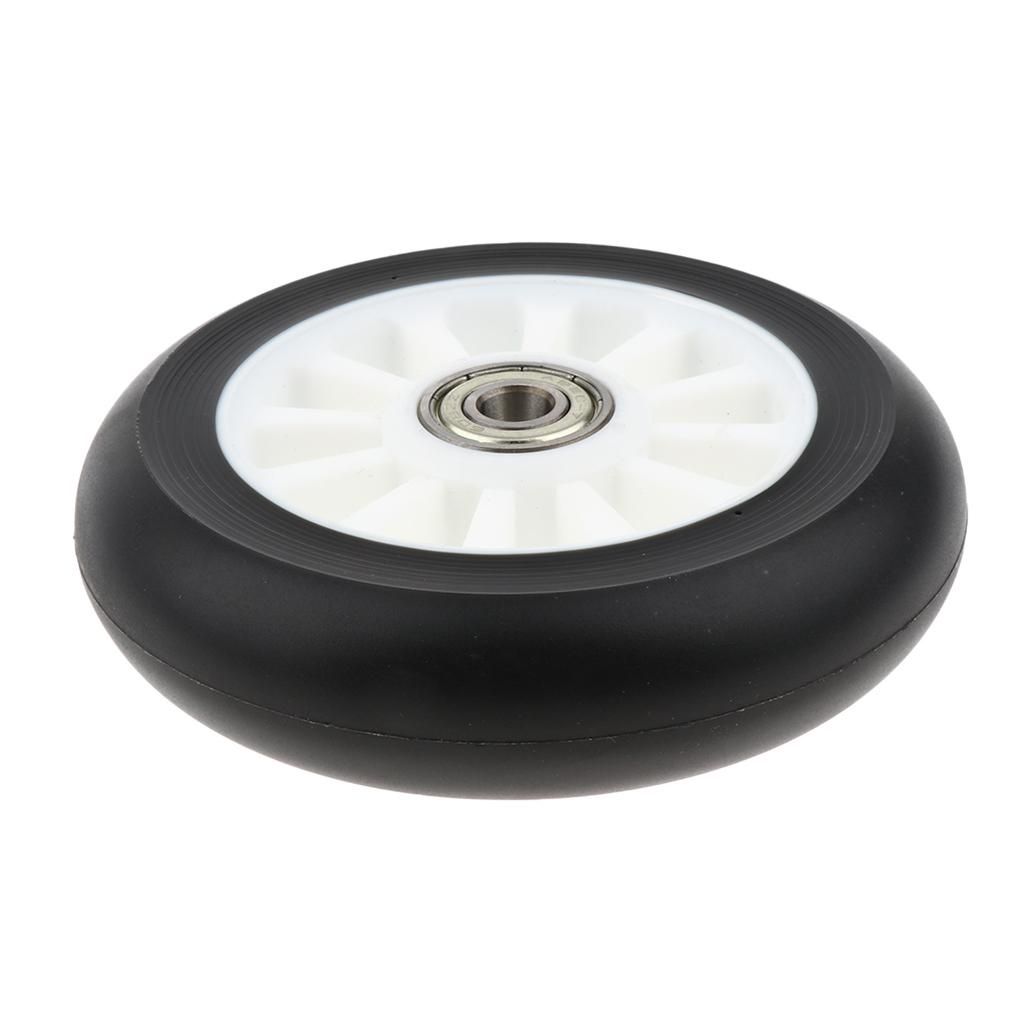 1 Pair PU 100mm Scooter Wheels For Speed Skates Trolley Outdoor White