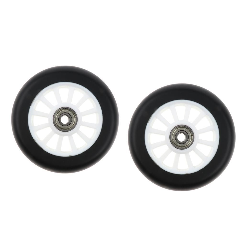 1 Pair PU 100mm Scooter Wheels For Speed Skates Trolley Outdoor White