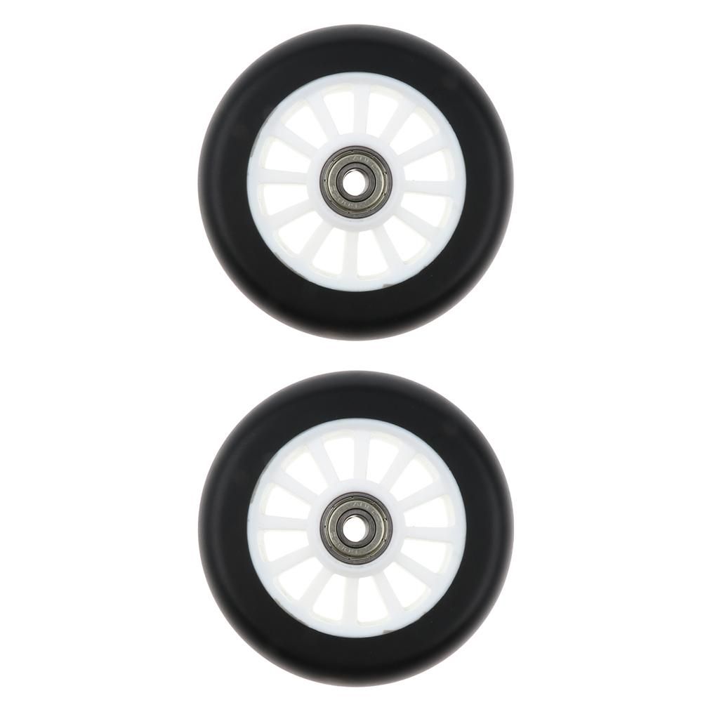 1 Pair PU 100mm Scooter Wheels For Speed Skates Trolley Outdoor White