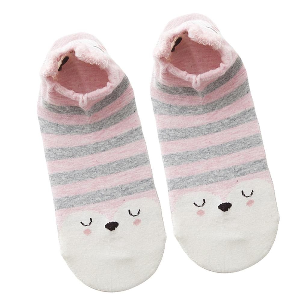 1Pair Girls Cotton Nonslip Boat Socks Summer Spring Low Ankle ,Boat J