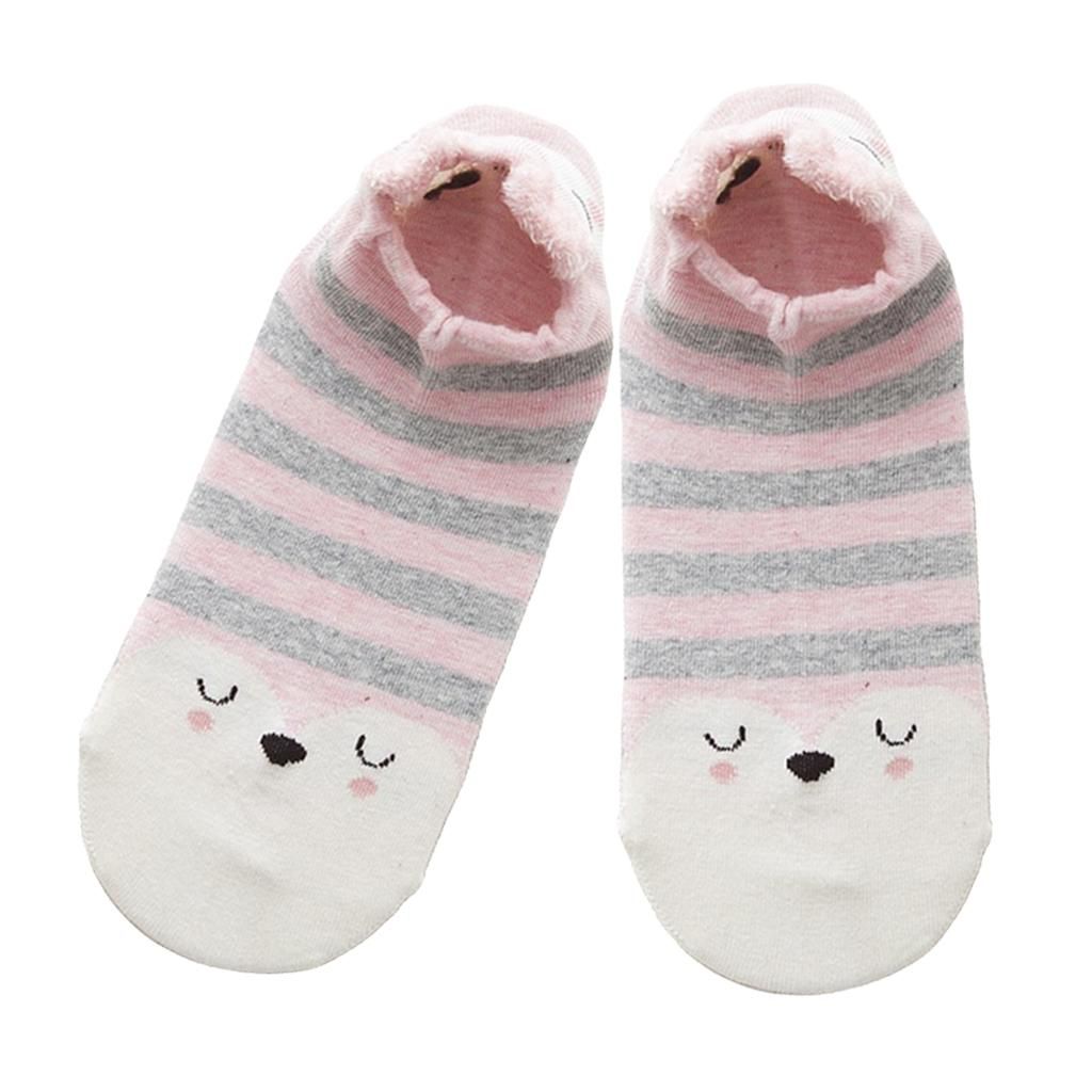 1Pair Girls Cotton Nonslip Boat Socks Summer Spring Low Ankle ,Boat J