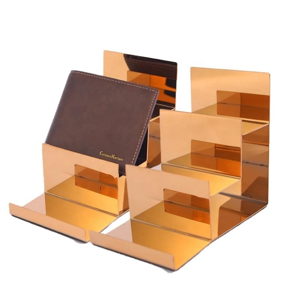 Hot Sale 3-layer Golden Stand Hand-held Wallet Display Stand Trays