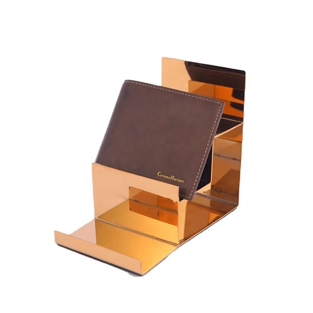 Hot Sale 3-layer Golden Stand Hand-held Wallet Display Stand Trays