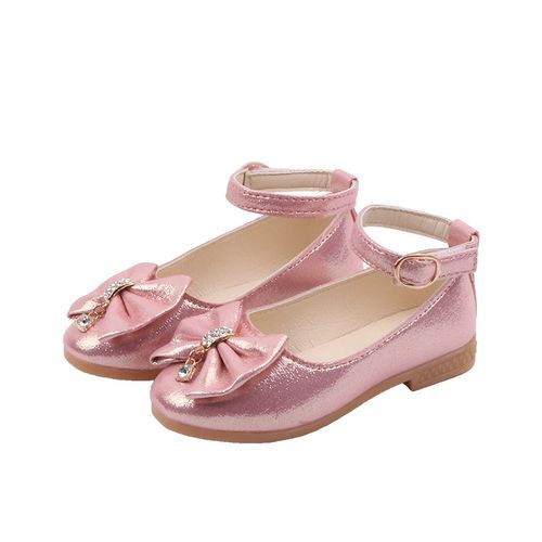 Children's Dance Shoes Knot Girls Leather Shoes