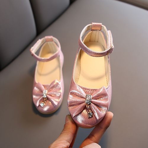 Children's Dance Shoes Knot Girls Leather Shoes