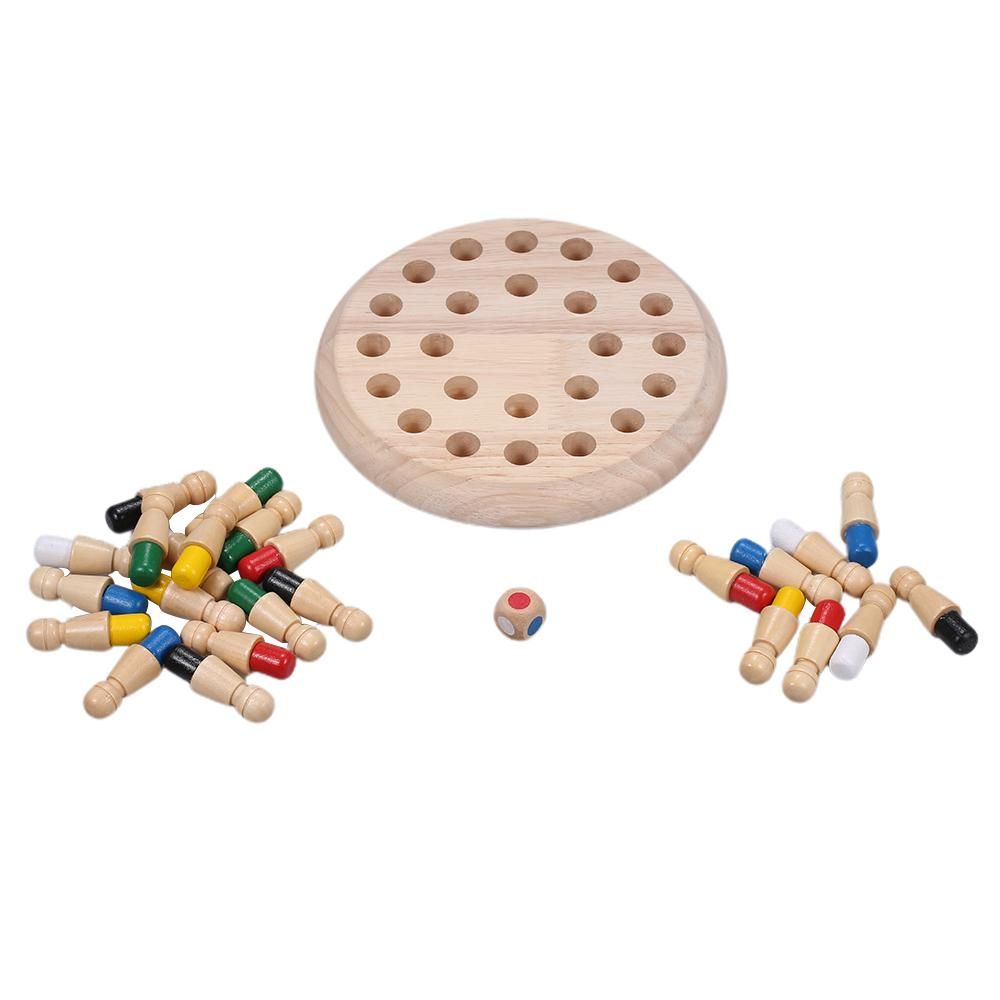 Wooden Memory Stick Chess Game Kids Fun Block Board Game Educational Color Cognitive Family Toys