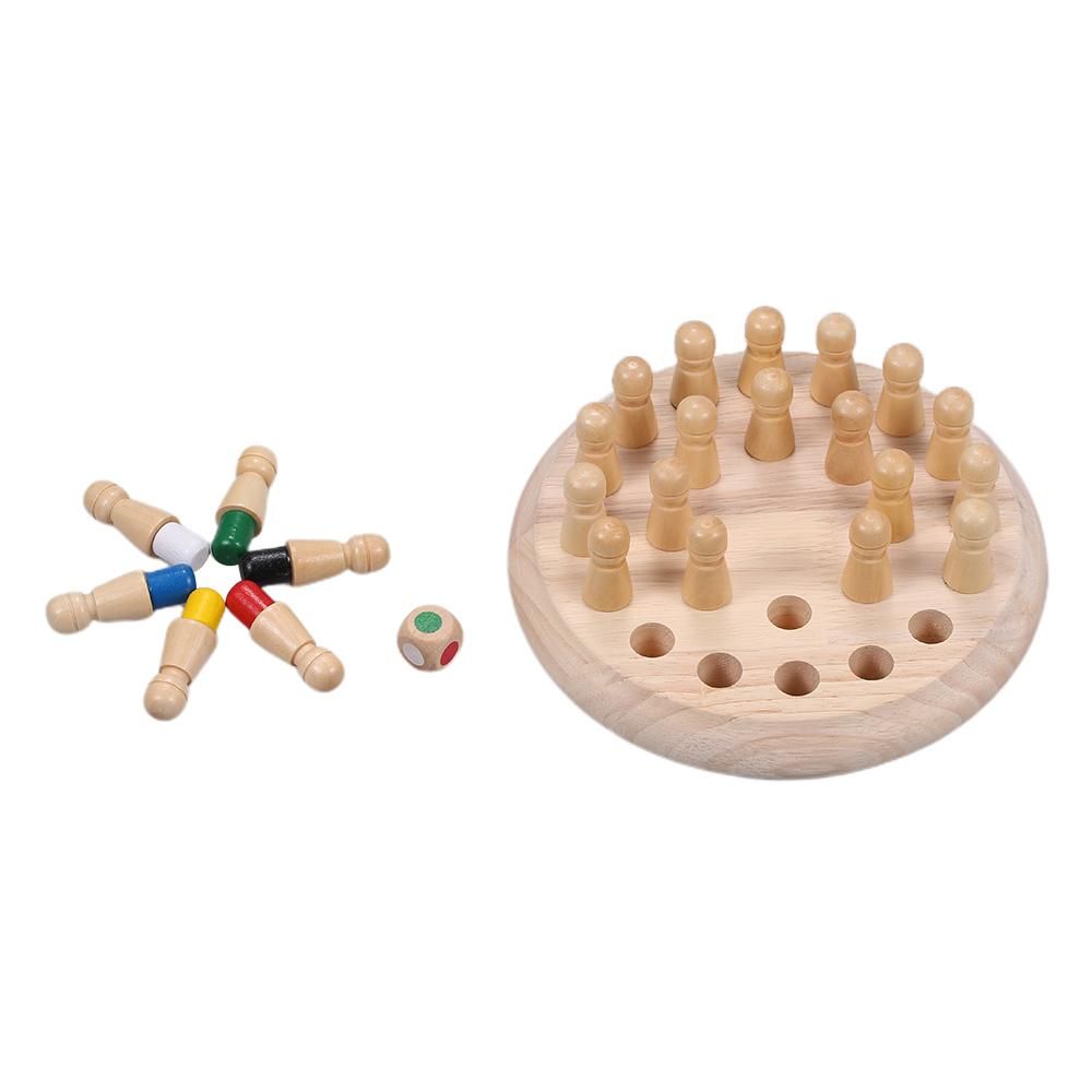 Wooden Memory Stick Chess Game Kids Fun Block Board Game Educational Color Cognitive Family Toys