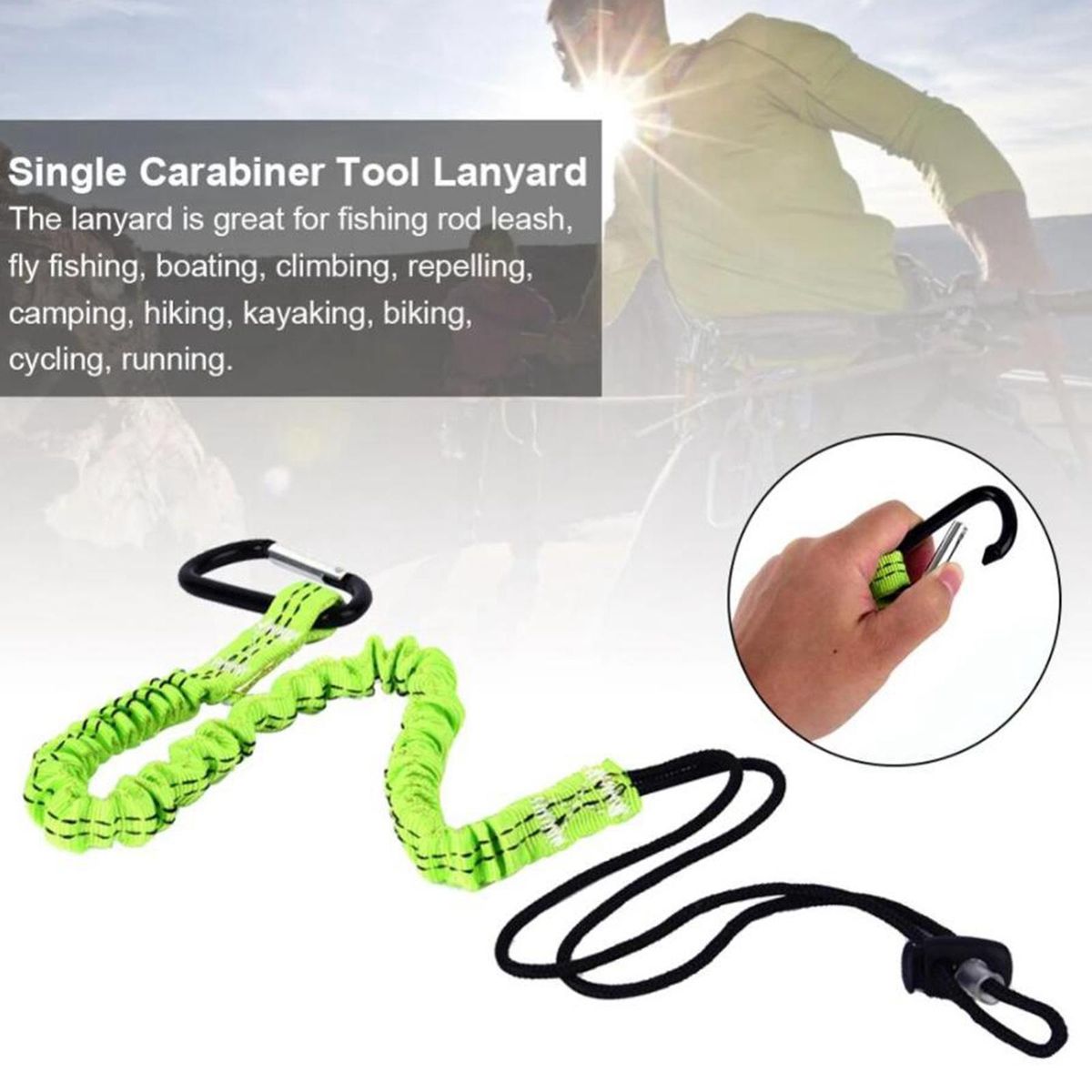Single Carabiner Lanyard Safety  Emergency Rope