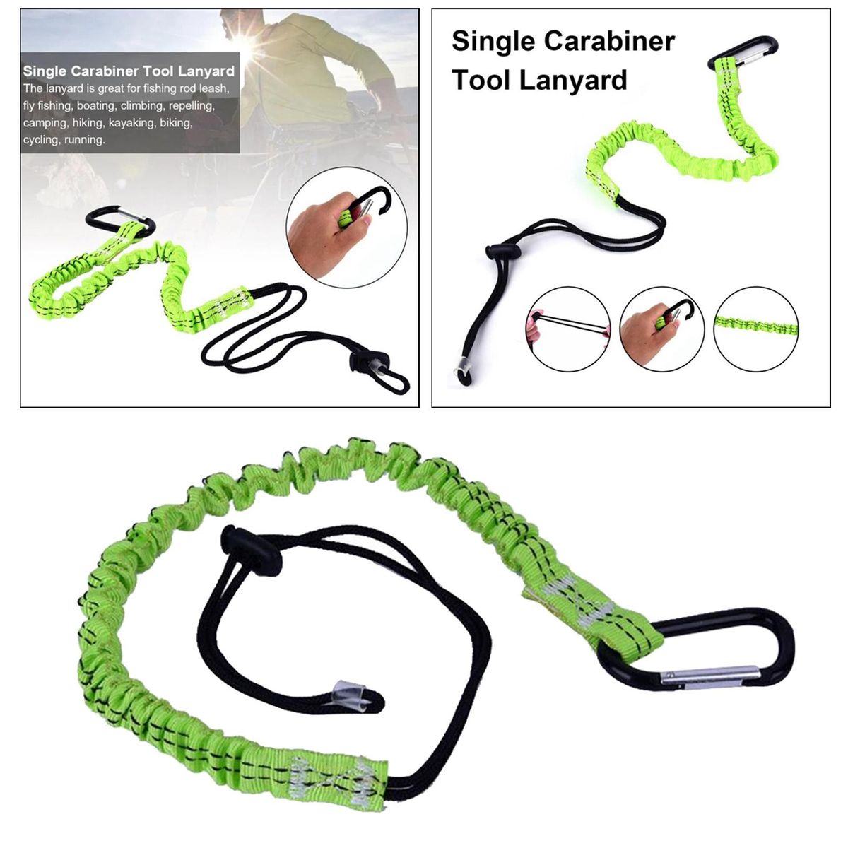 Single Carabiner Lanyard Safety  Emergency Rope