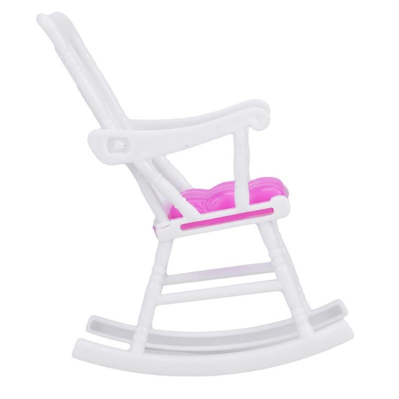1pc Mini Doll Rocking Chair for Doll Accessories Doll House Furniture Dollhouse Room Decoration Children Girls Toy Gift