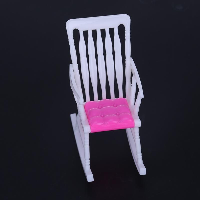 1pc Mini Doll Rocking Chair for Doll Accessories Doll House Furniture Dollhouse Room Decoration Children Girls Toy Gift