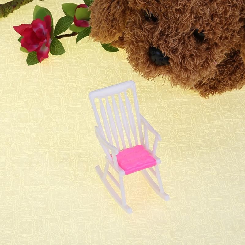 1pc Mini Doll Rocking Chair for Doll Accessories Doll House Furniture Dollhouse Room Decoration Children Girls Toy Gift