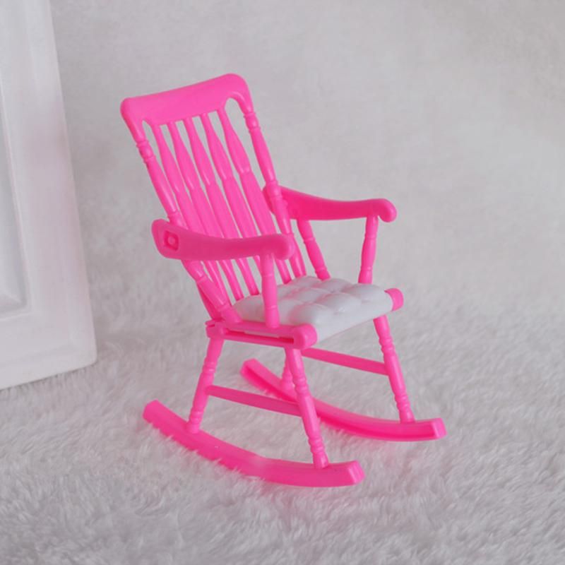 1pc Mini Doll Rocking Chair for Doll Accessories Doll House Furniture Dollhouse Room Decoration Children Girls Toy Gift