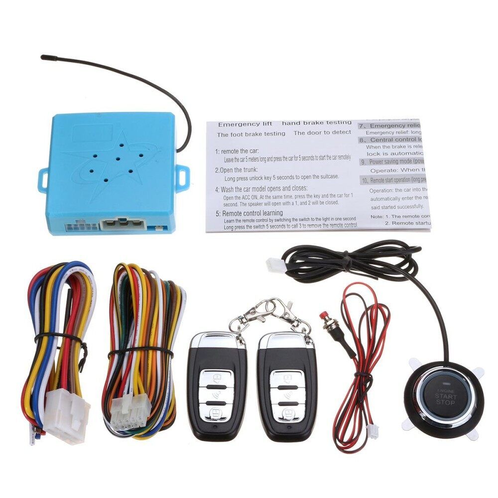 3PCS Car Alarm Entry Ignition Engine Start Push Button Remote System Security