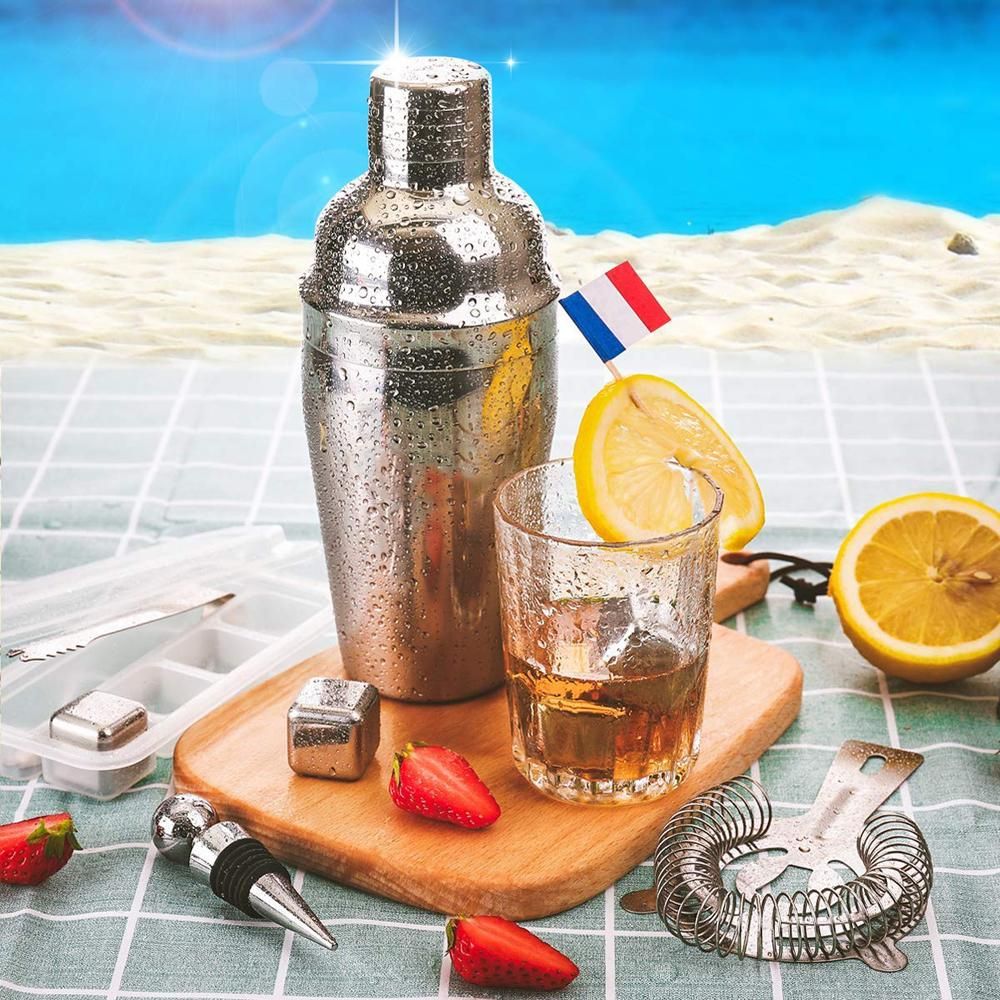 22pcs Bar Cocktail Set Boston Shaker Drink Making Kit Stainless Mixer Making Gift